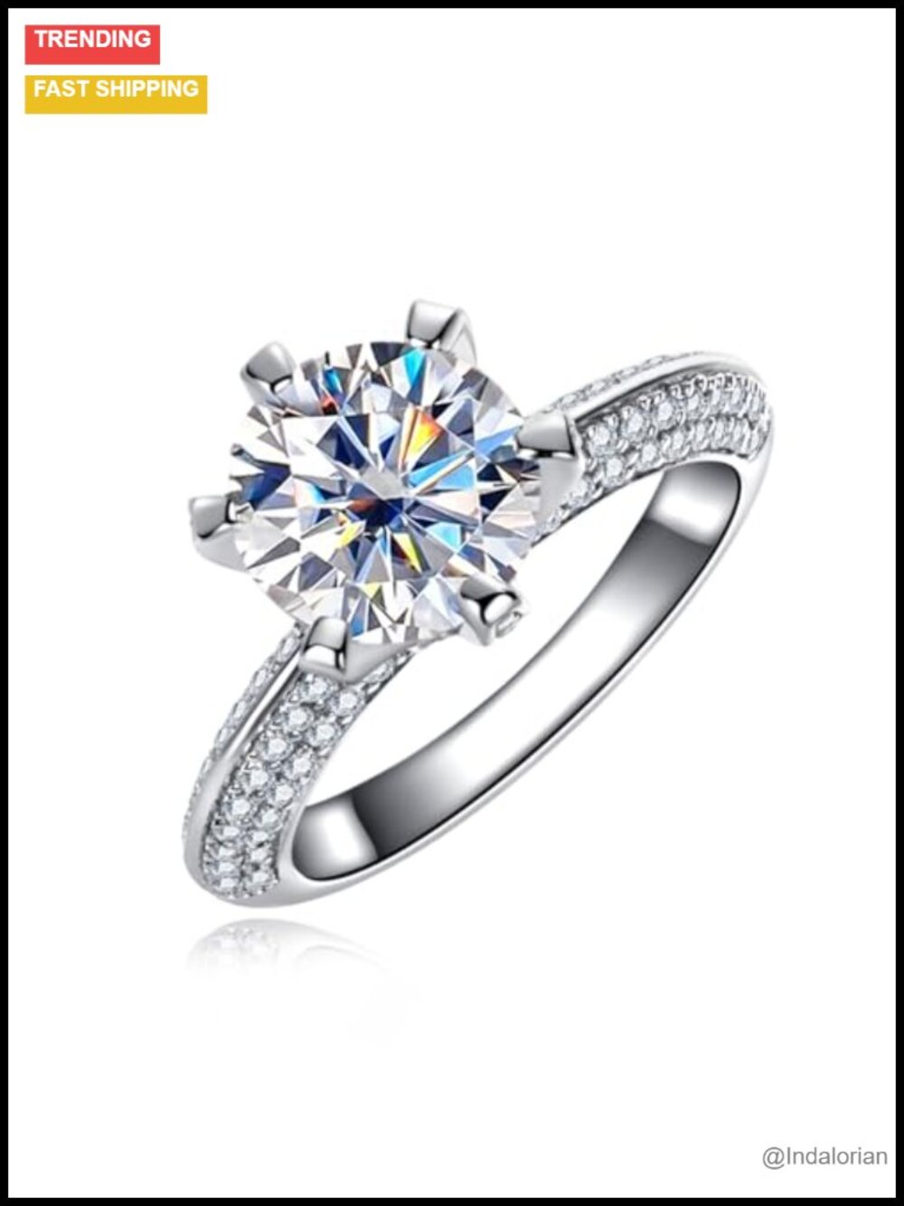 Oval Cut Moissanite Engagement Ring 925 Sterling Silver VVS1 D Color Bridal